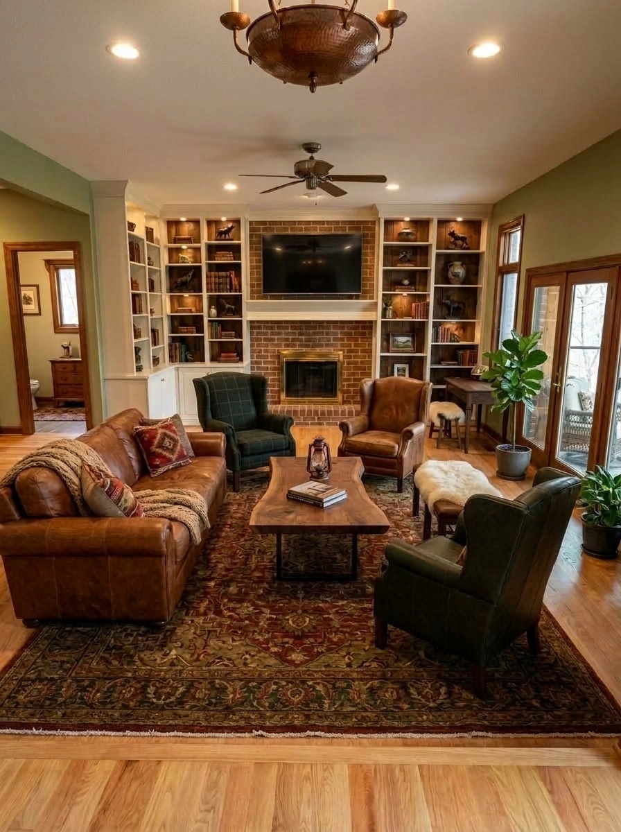 Interior design in Rustic style — Living Room by GenRoom AI