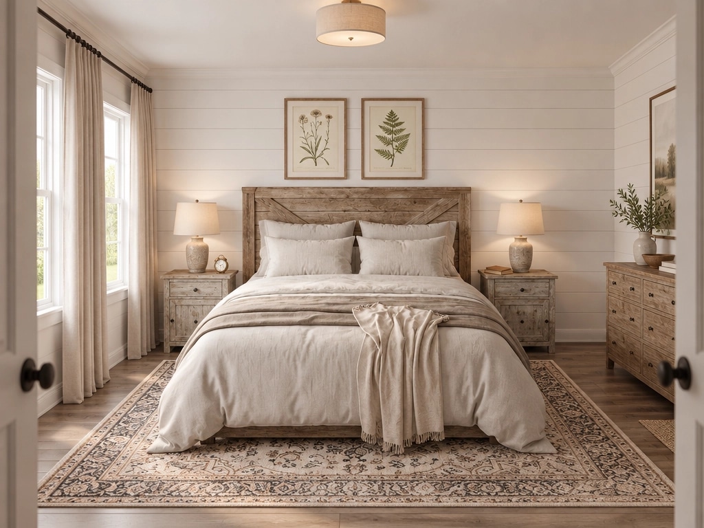 Modern Farmhouse Bedroom design — interior photo by GenRoom AI