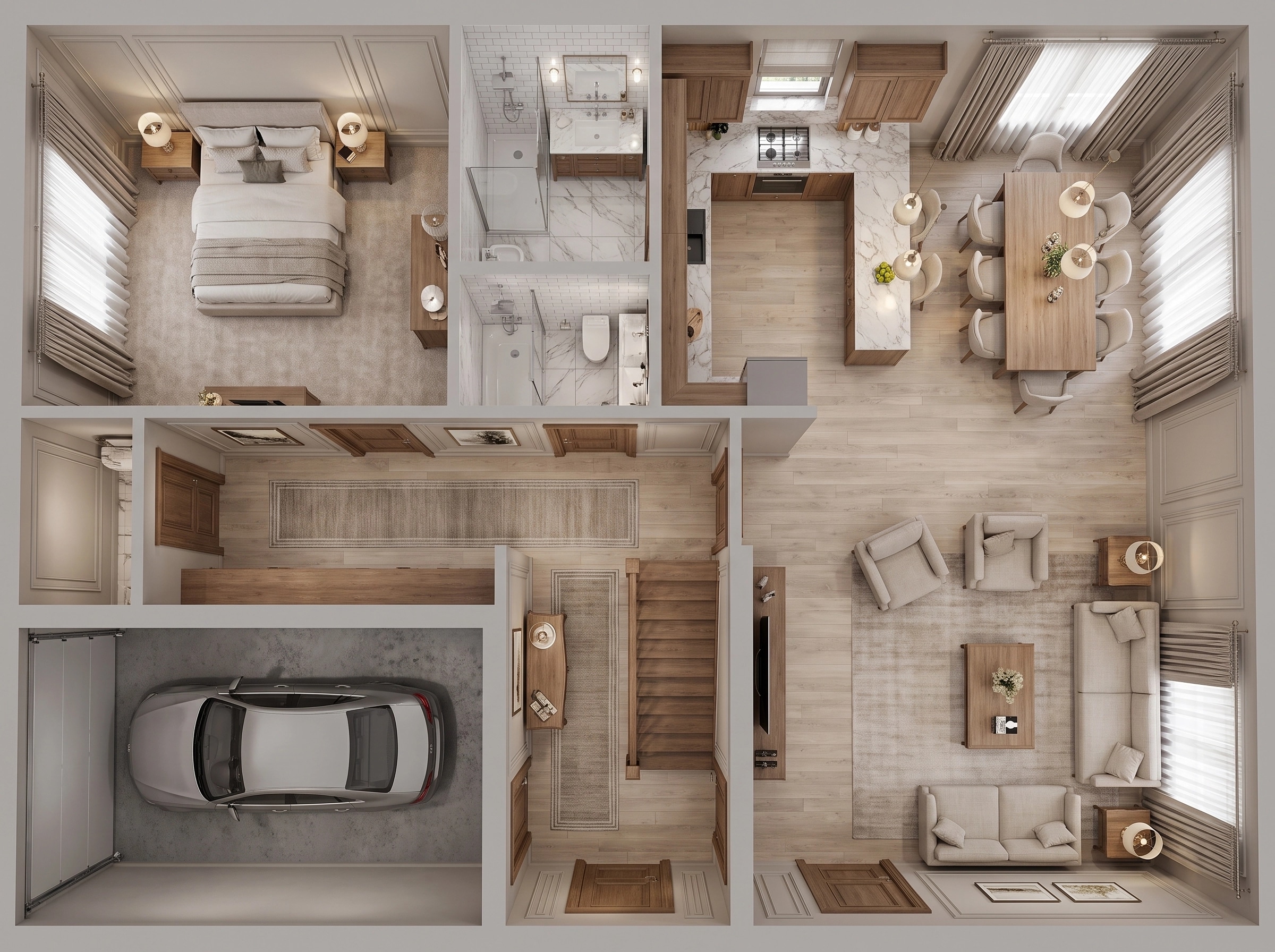 Transitional Living Room design — interior photo by GenRoom AI