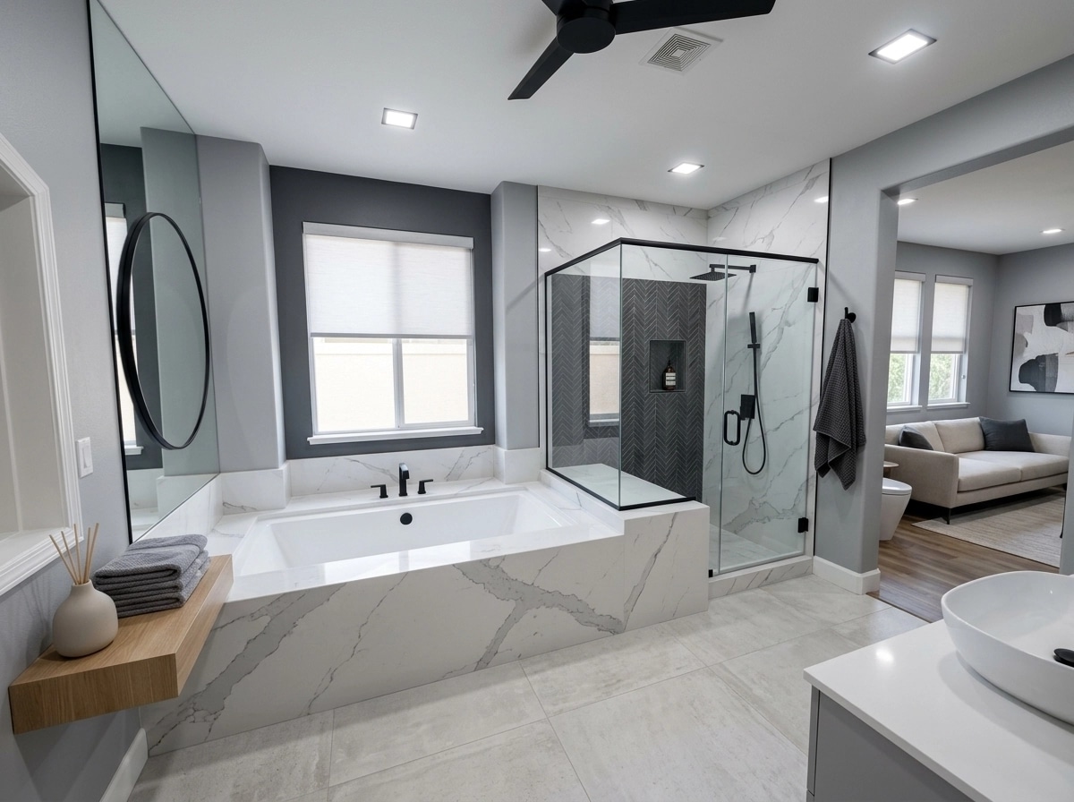 Contemporary Bathroom design — interior photo by GenRoom AI
