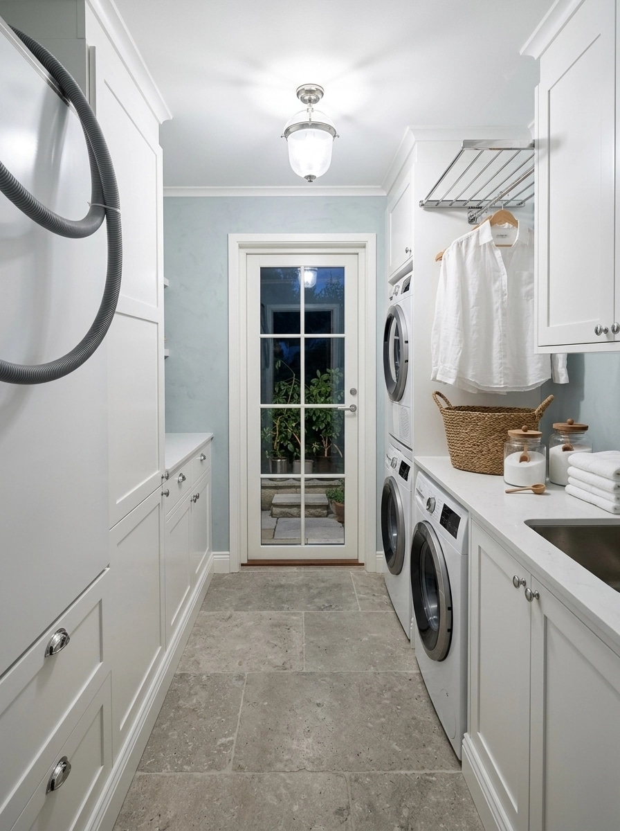 Interior design in Coastal / Hamptons style — laundry by GenRoom AI