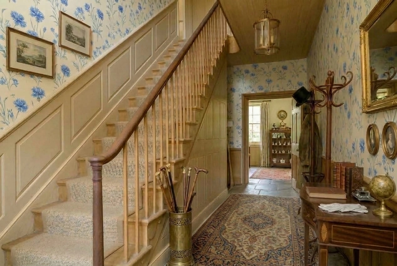 Hallway interior in British style — photo by GenRoom AI