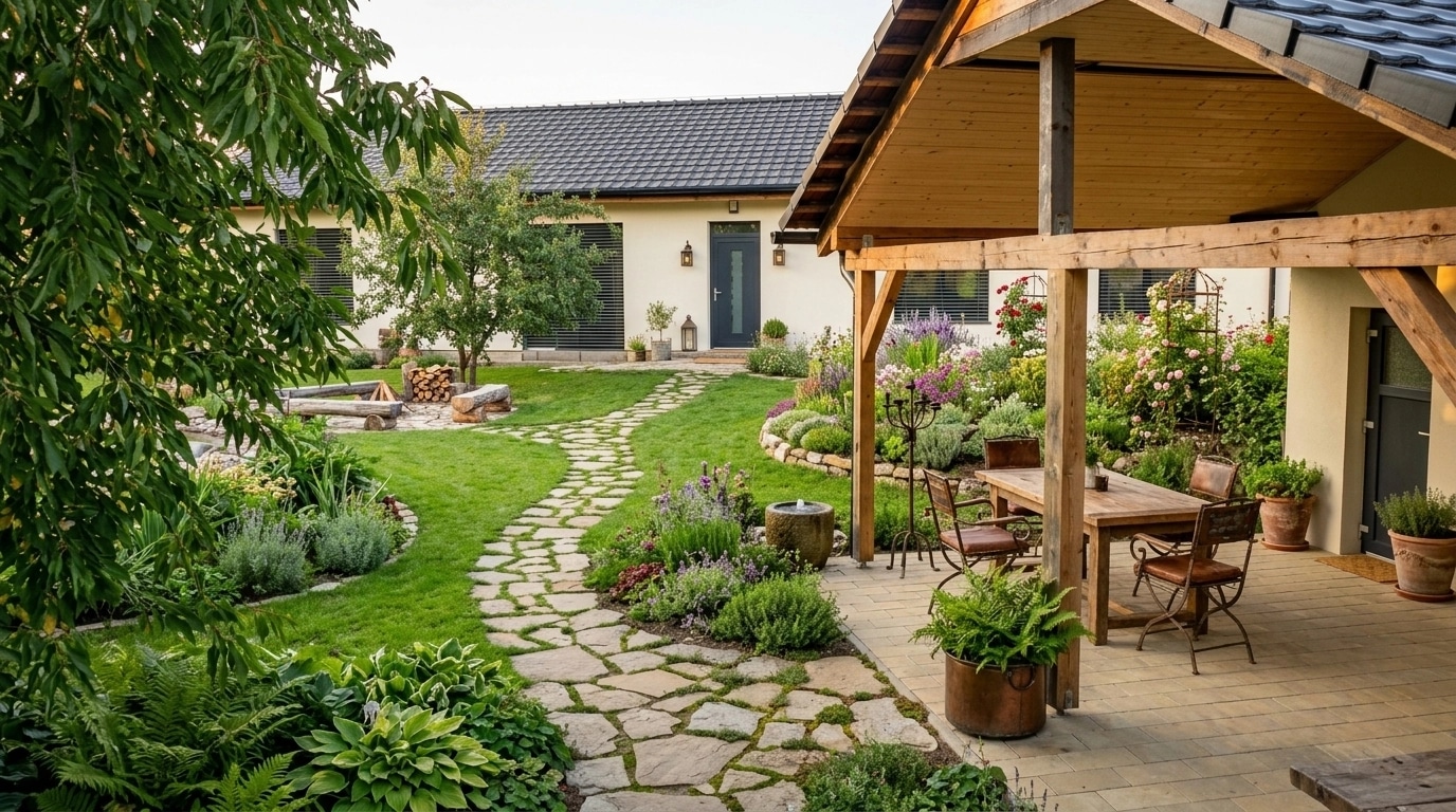 Country Rustic Garden Yard design — yard photo by GenRoom AI