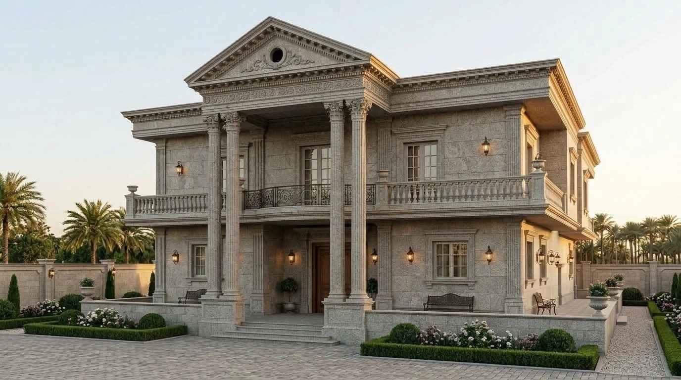 Neoclassic Facade Facade design — facade photo by GenRoom AI