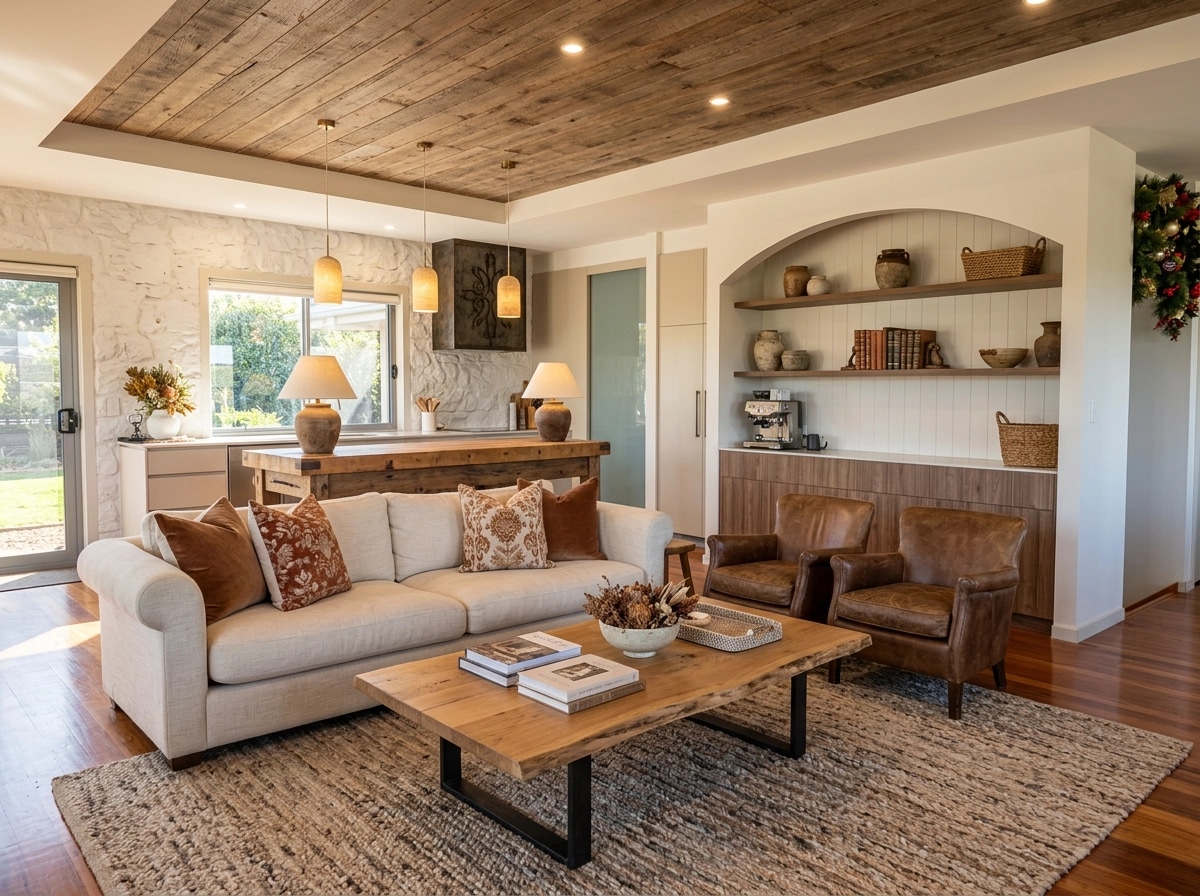 Interior design in Rustic style — Living Room by GenRoom AI