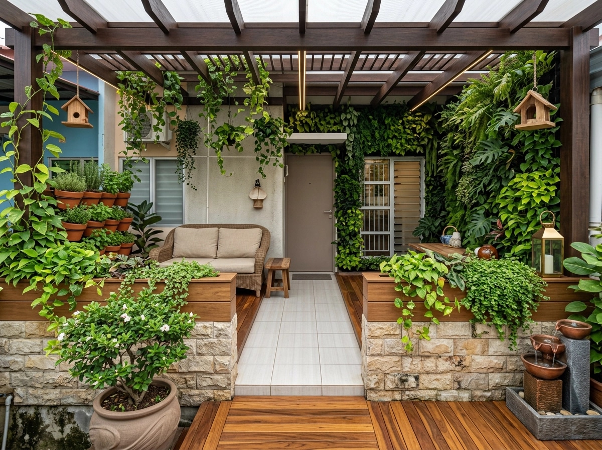 Interior design in Biophilic style — terrace by GenRoom AI