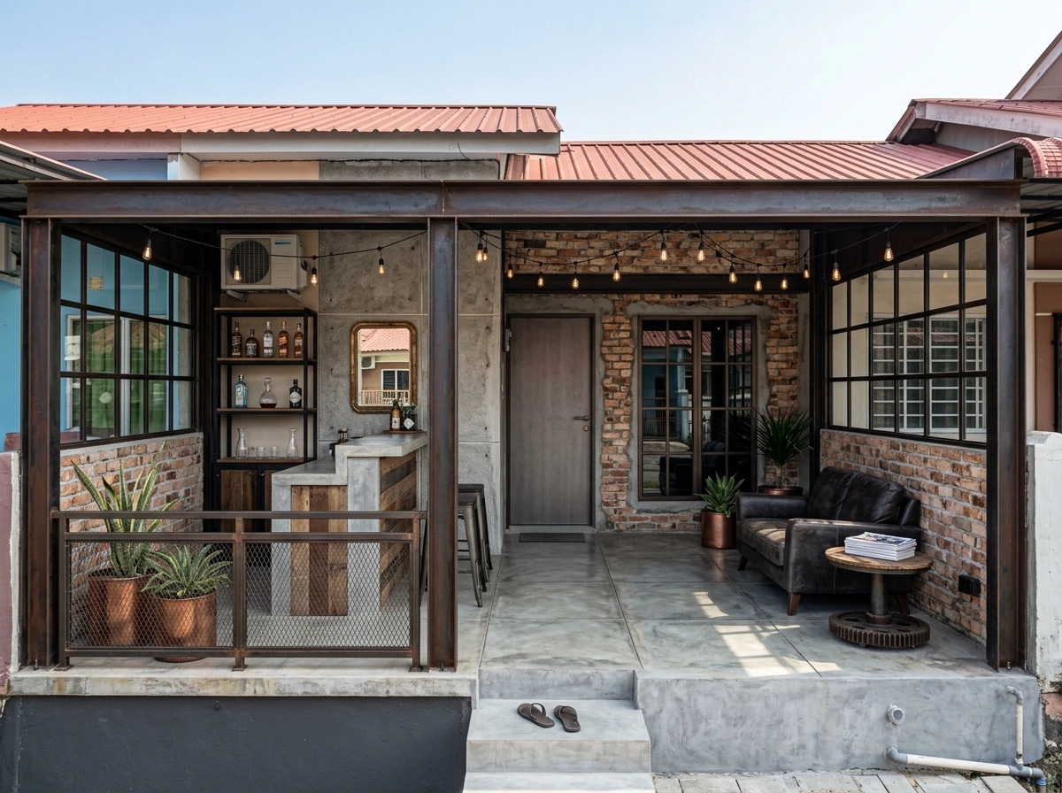 ออกแบบภายในในสไตล์ Loft / Industrial — terrace โดย GenRoom AI