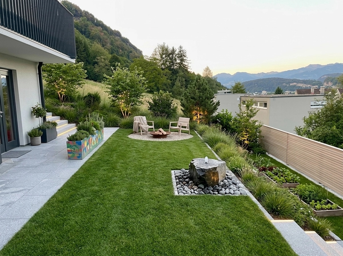 Landscape design in Scandinavian Garden style — Yard by GenRoom AI