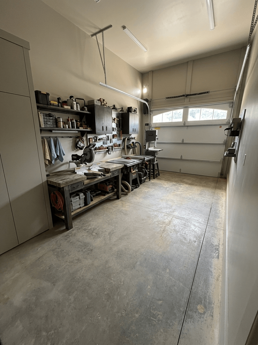 التصميم الداخلي بنمط Loft / Industrial — garage من GenRoom AI