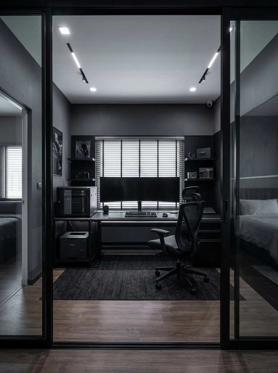 Interior design in Blacktec style — home_office by GenRoom AI