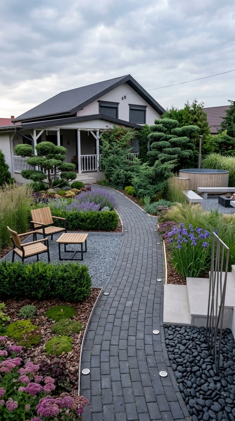 Landscape design in Scandinavian Garden style — Yard by GenRoom AI