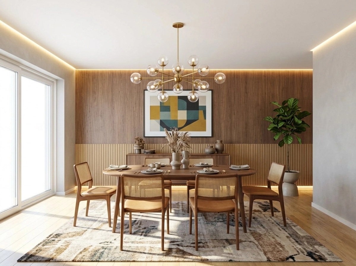 Design d'intérieur en style Mid-Century Modern — dining_room par GenRoom AI