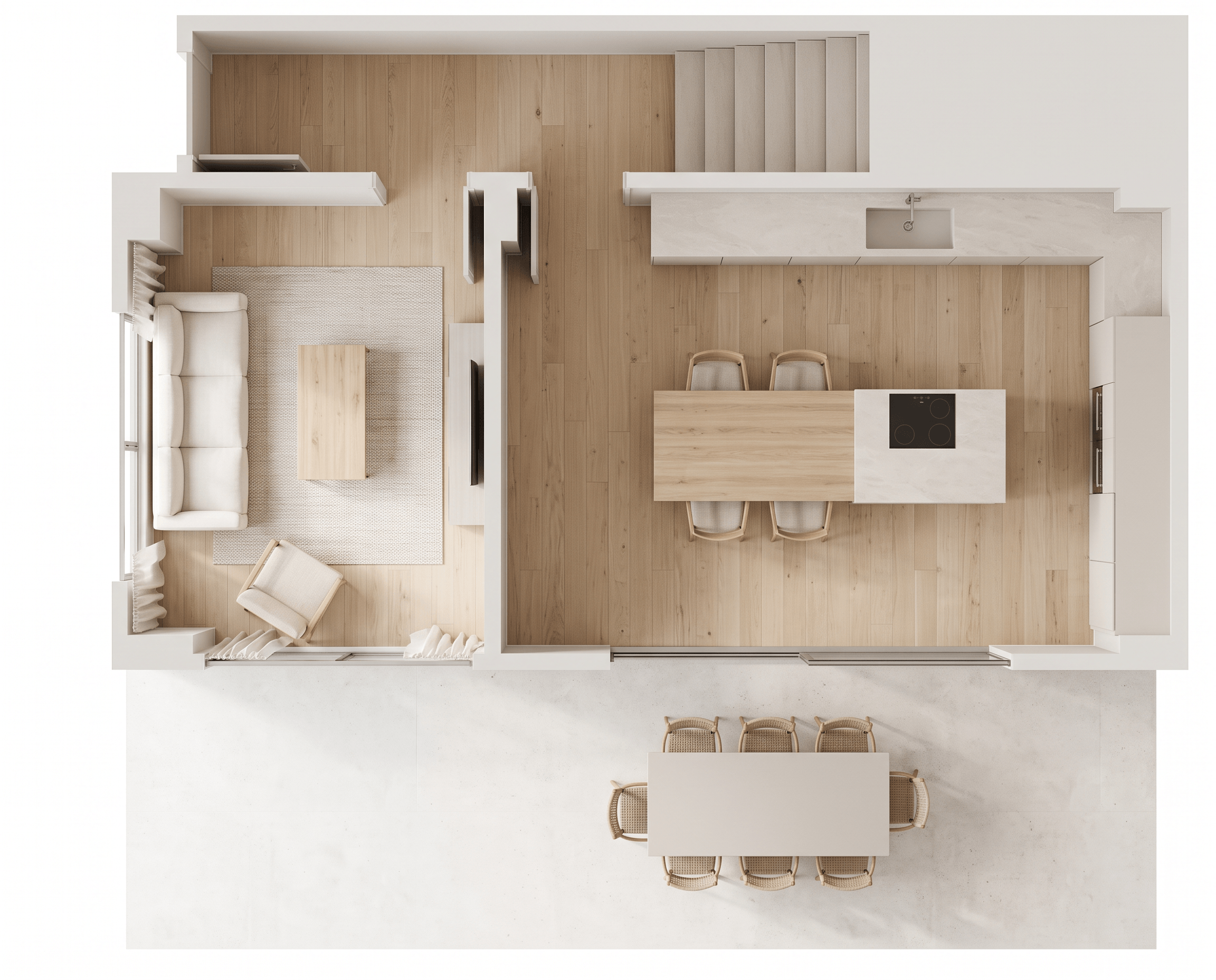 Interior design in Minimalism style — Living Room by GenRoom AI