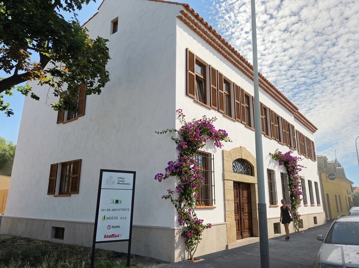 Diseño de fachada en estilo Mediterranean Facade — Fachada por GenRoom AI