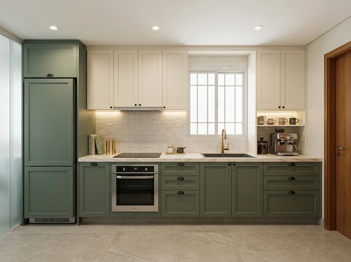 Kitchen interior in Transitional style — photo by GenRoom AI