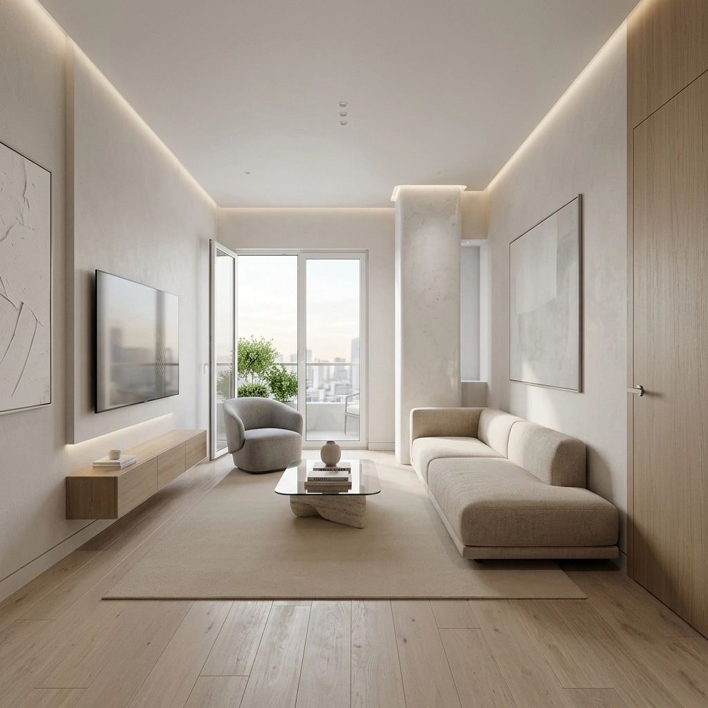 עיצוב פנים בסגנון סגנון Minimalism — סלון מאת GenRoom AI