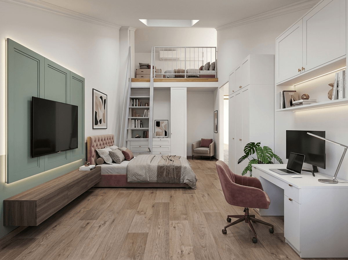 Contemporary Bedroom design — interior photo by GenRoom AI