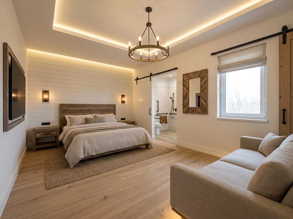 Interior design in Modern Farmhouse style — Bedroom by GenRoom AI