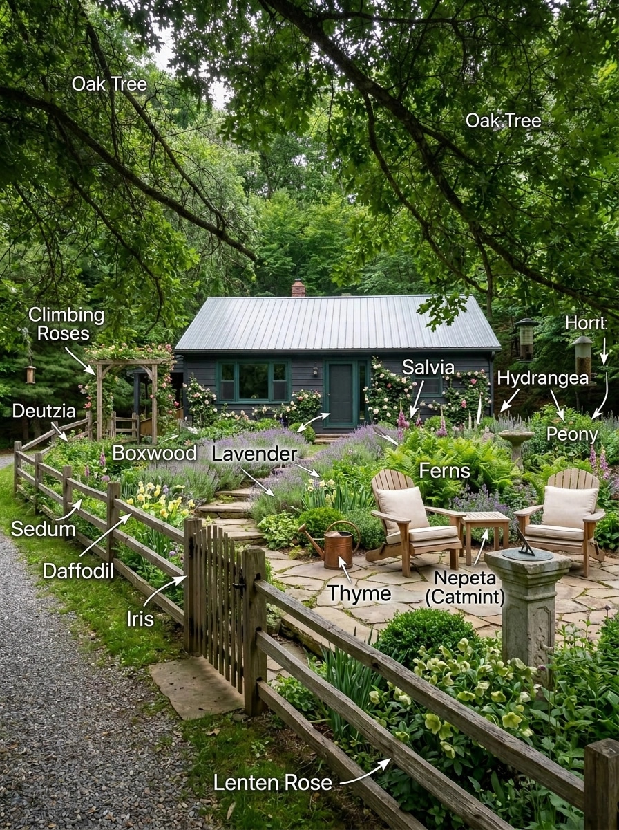 Landscape design in English Cottage Garden style — Yard by GenRoom AI
