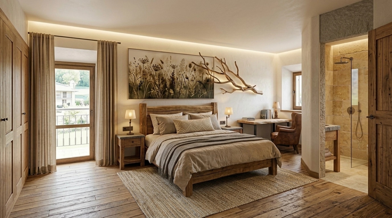 Interior design in Rustic style — Bedroom by GenRoom AI