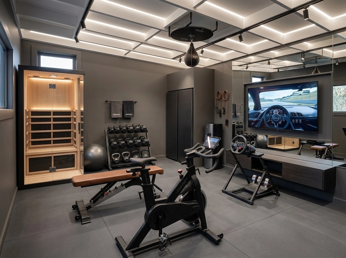 Interior design in Contemporary style — gym by GenRoom AI