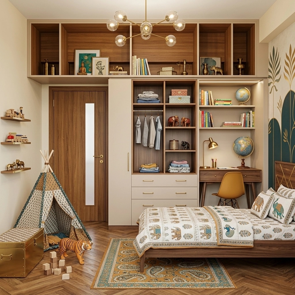 Interior design in Mid-Century Modern style — Kids Room by GenRoom AI