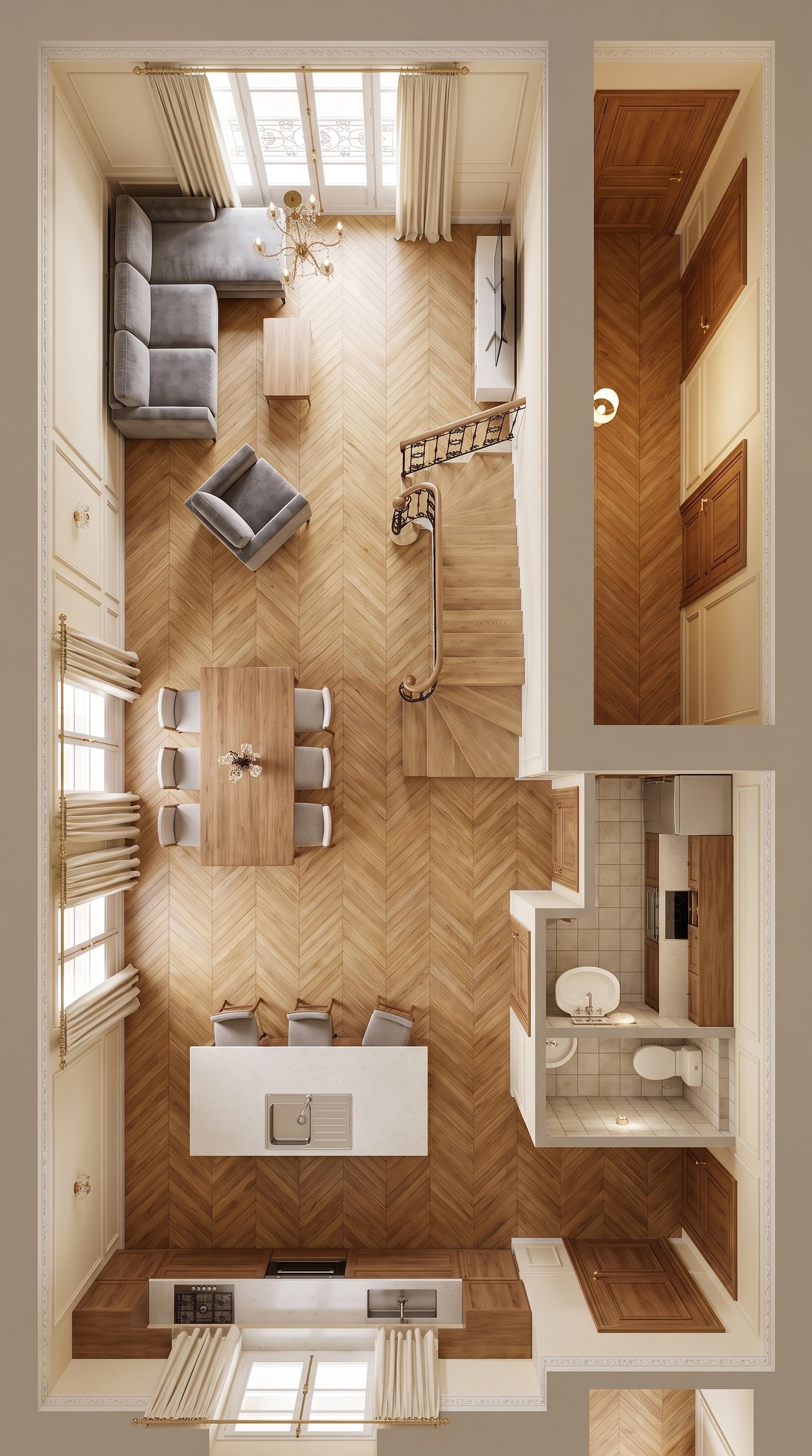 French Parisian Living Room design — interior photo by GenRoom AI