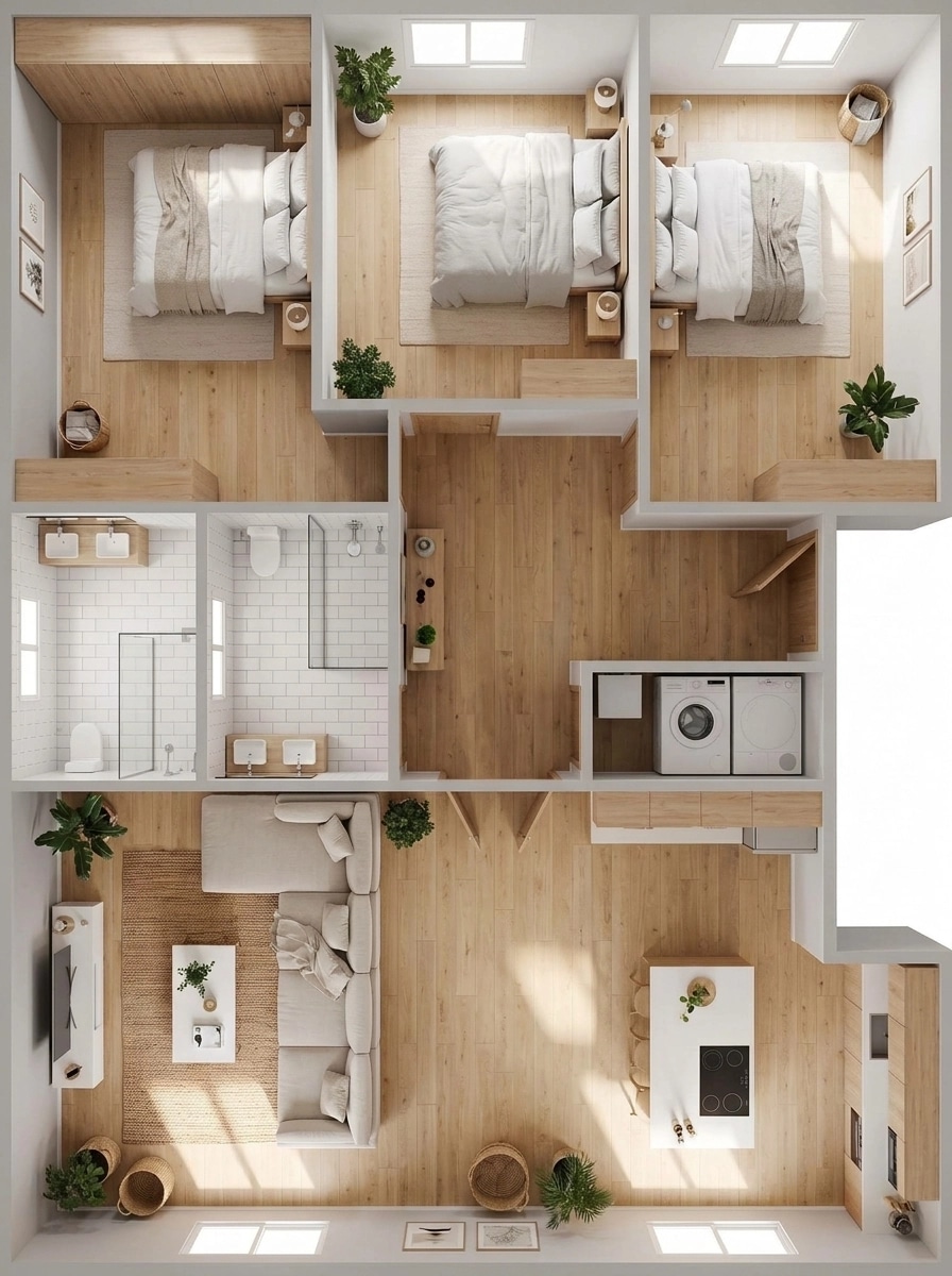 Interior design in Scandinavian style — Living Room by GenRoom AI