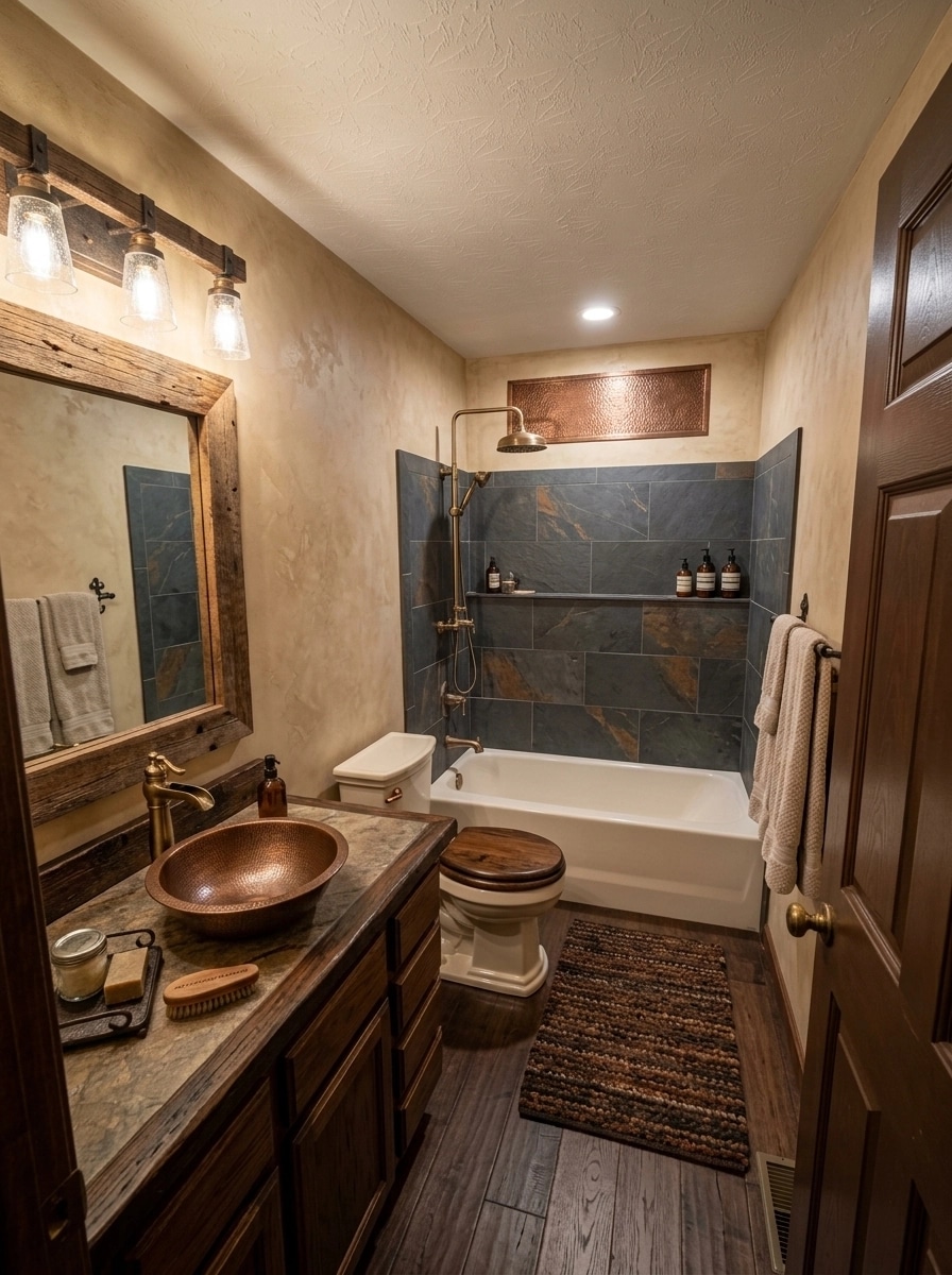 Rustic Bathroom design — interior photo by GenRoom AI