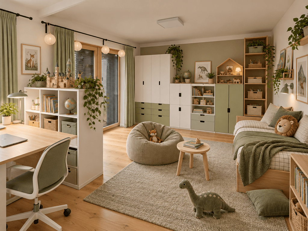 Kids Room interior in Scandinavian style — photo by GenRoom AI