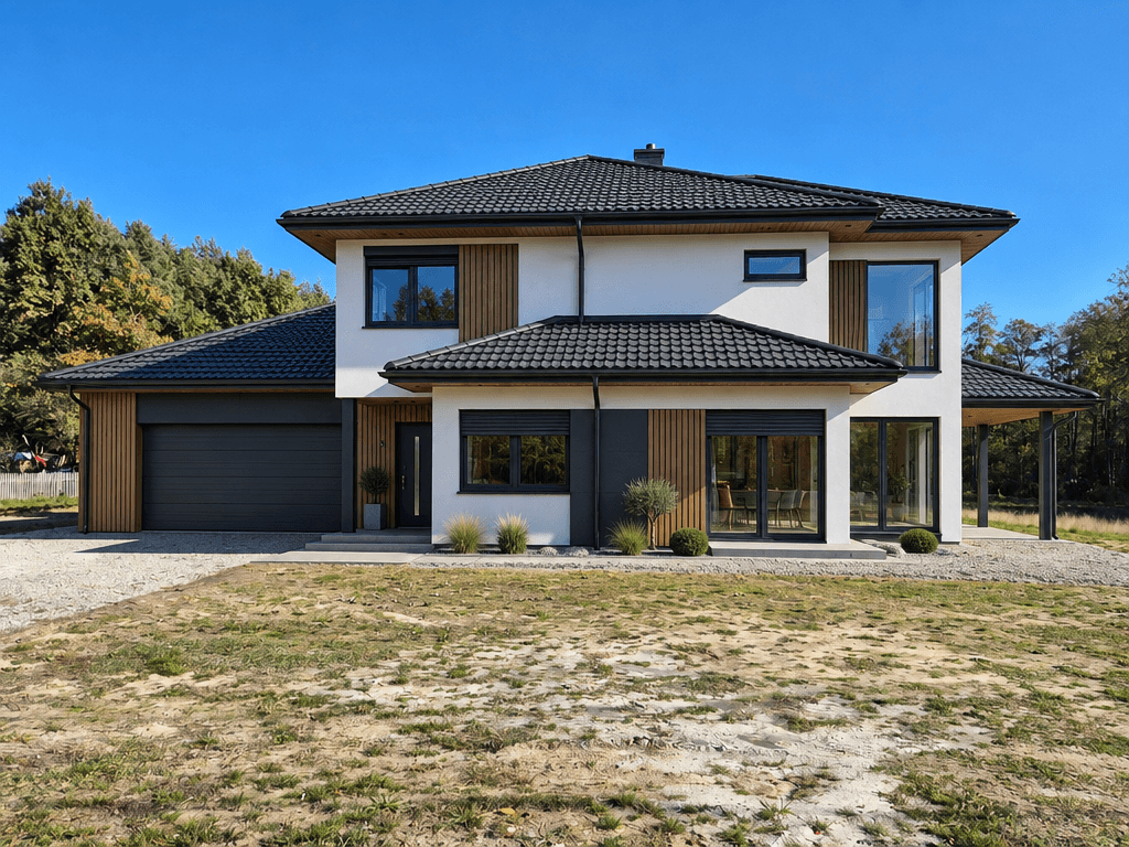 Design de fachada em estilo Contemporary Facade — Fachada por GenRoom AI