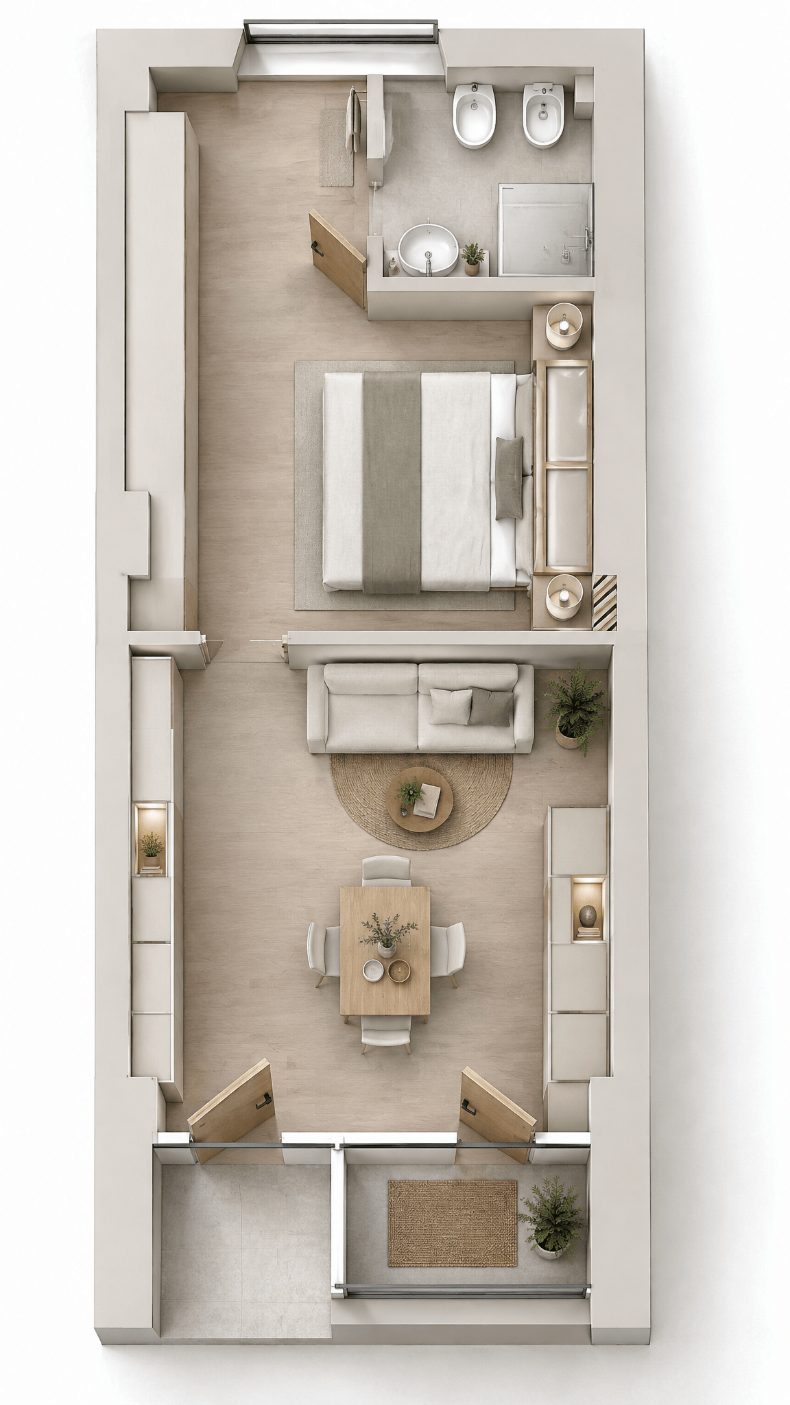 Interior design in Minimalism style — Living Room by GenRoom AI