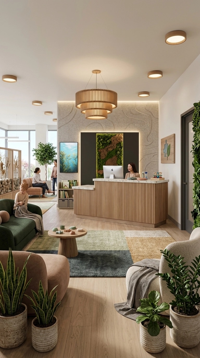 Interior design in Biophilic style — lobby by GenRoom AI