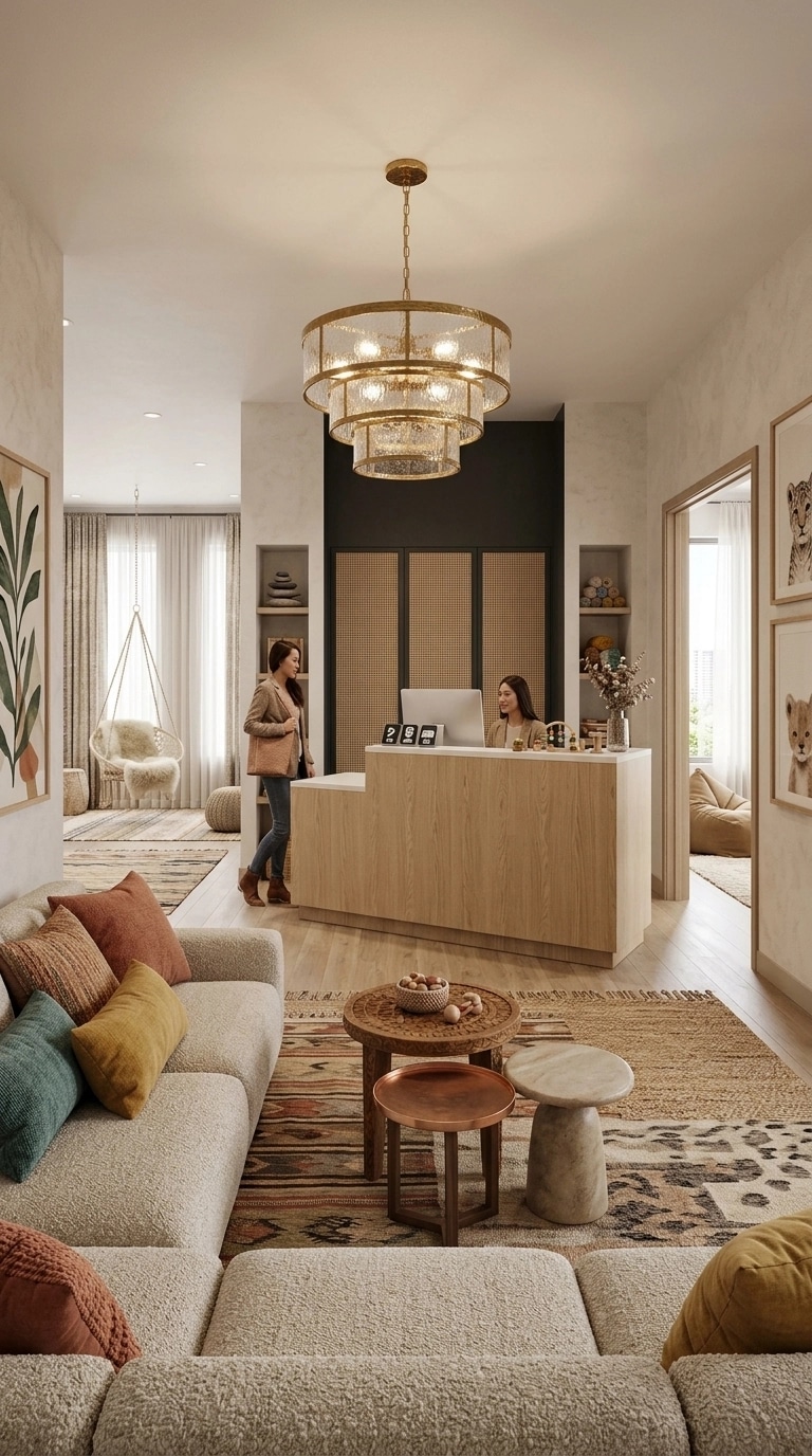 Interior design in Bohemian style — lobby by GenRoom AI