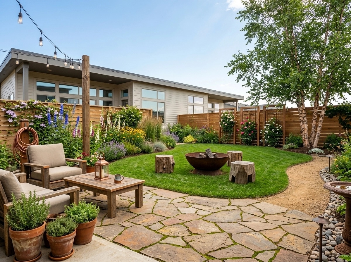 Country Rustic Garden Yard design — yard photo by GenRoom AI