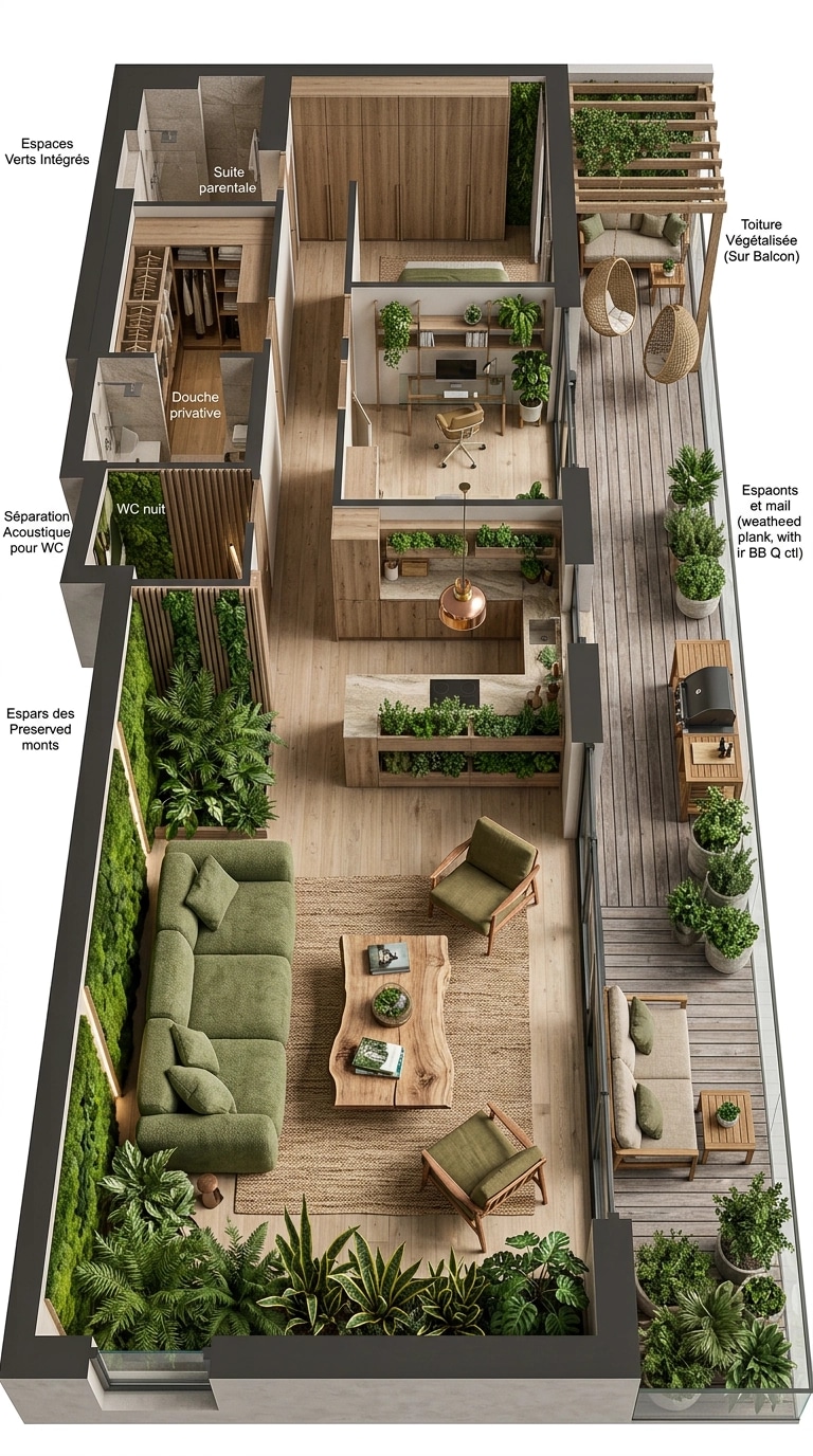 Interior design in Biophilic style — Living Room by GenRoom AI