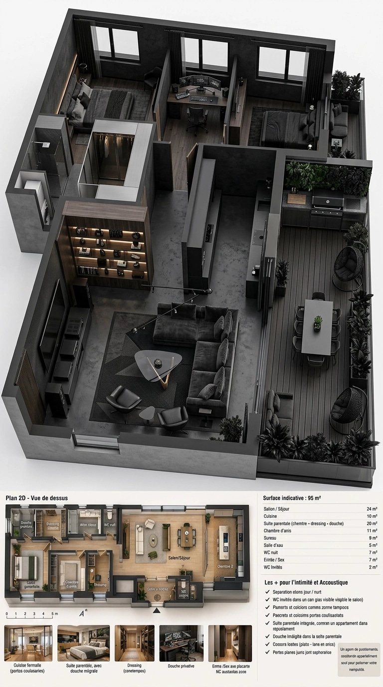 Interior design in Blacktec style — Living Room by GenRoom AI
