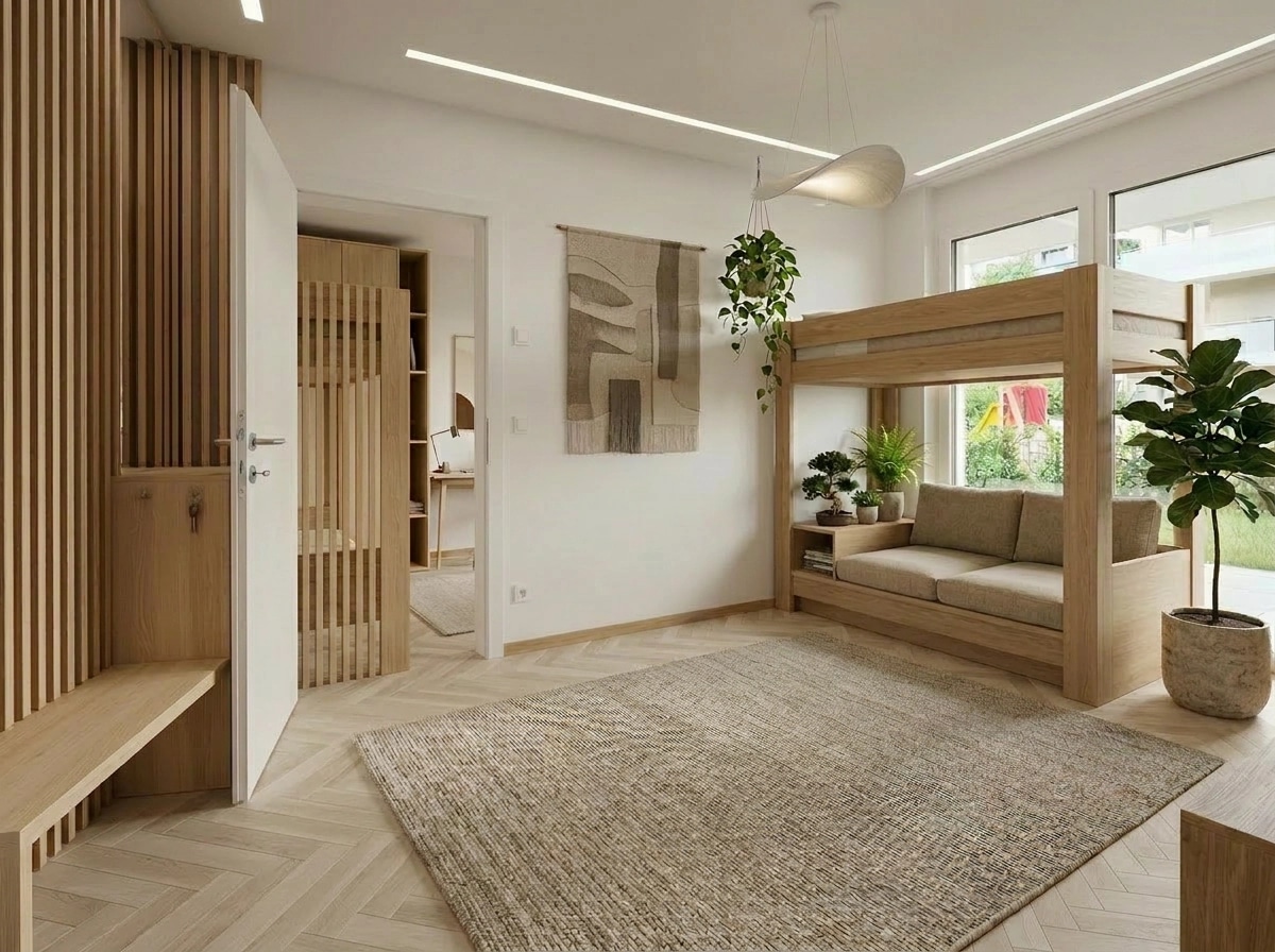 Japandi Bedroom design — interior photo by GenRoom AI