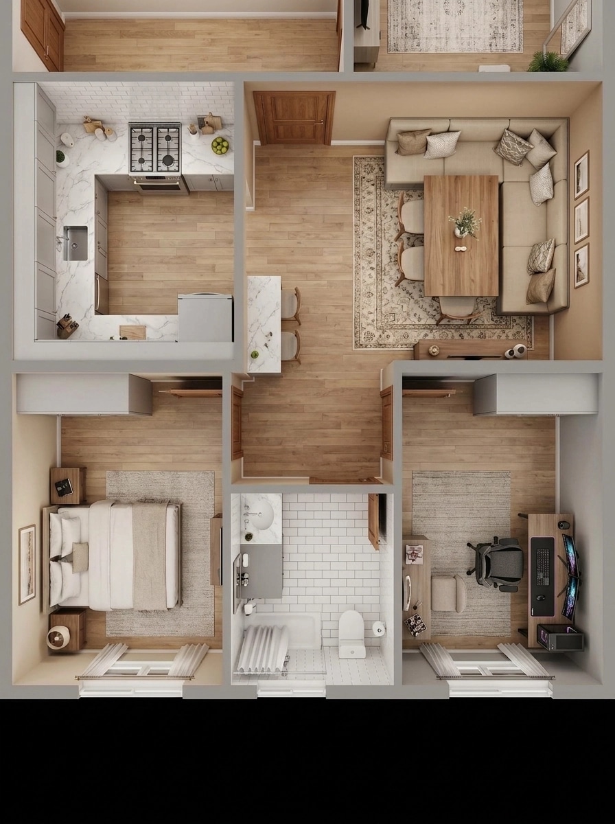 Interior design in Transitional style — Living Room by GenRoom AI