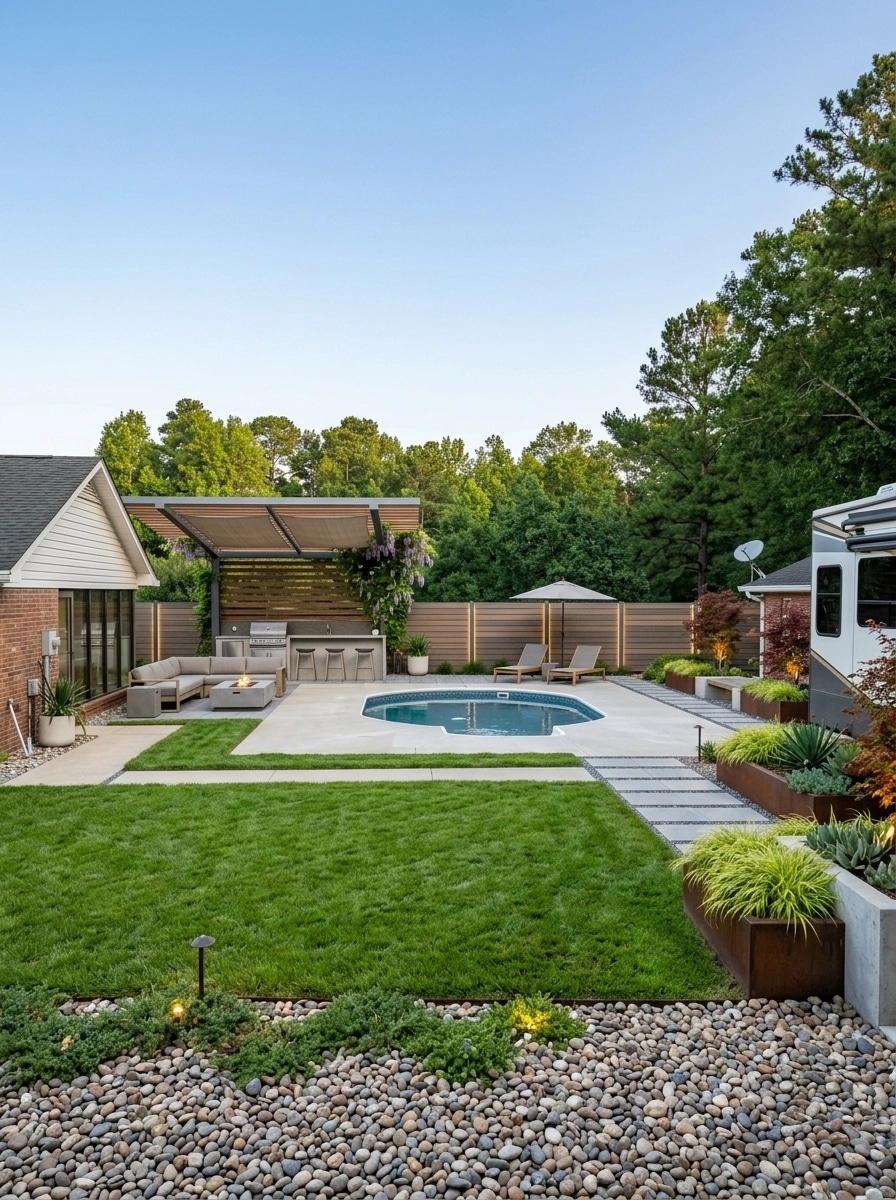 Landscape design in Contemporary Yard style — Yard by GenRoom AI