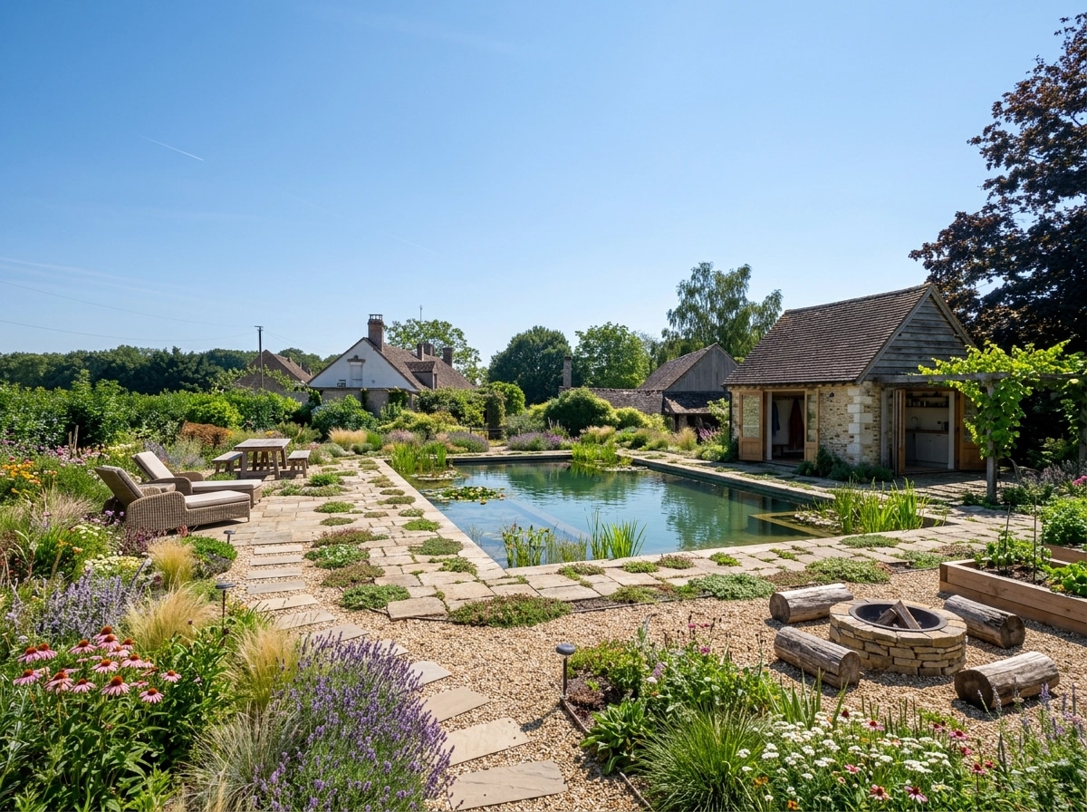 Landscape design in Eco Natural Garden style — Yard by GenRoom AI