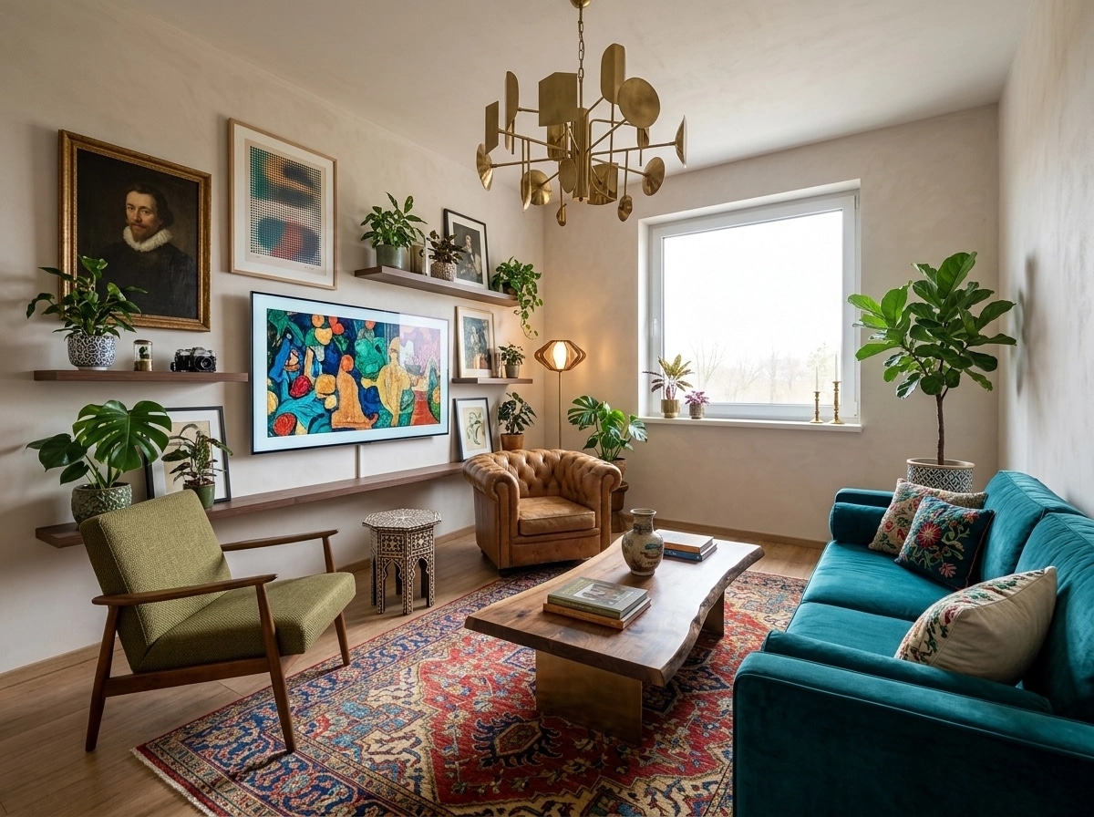 Interior design in Eclectic style — Living Room by GenRoom AI