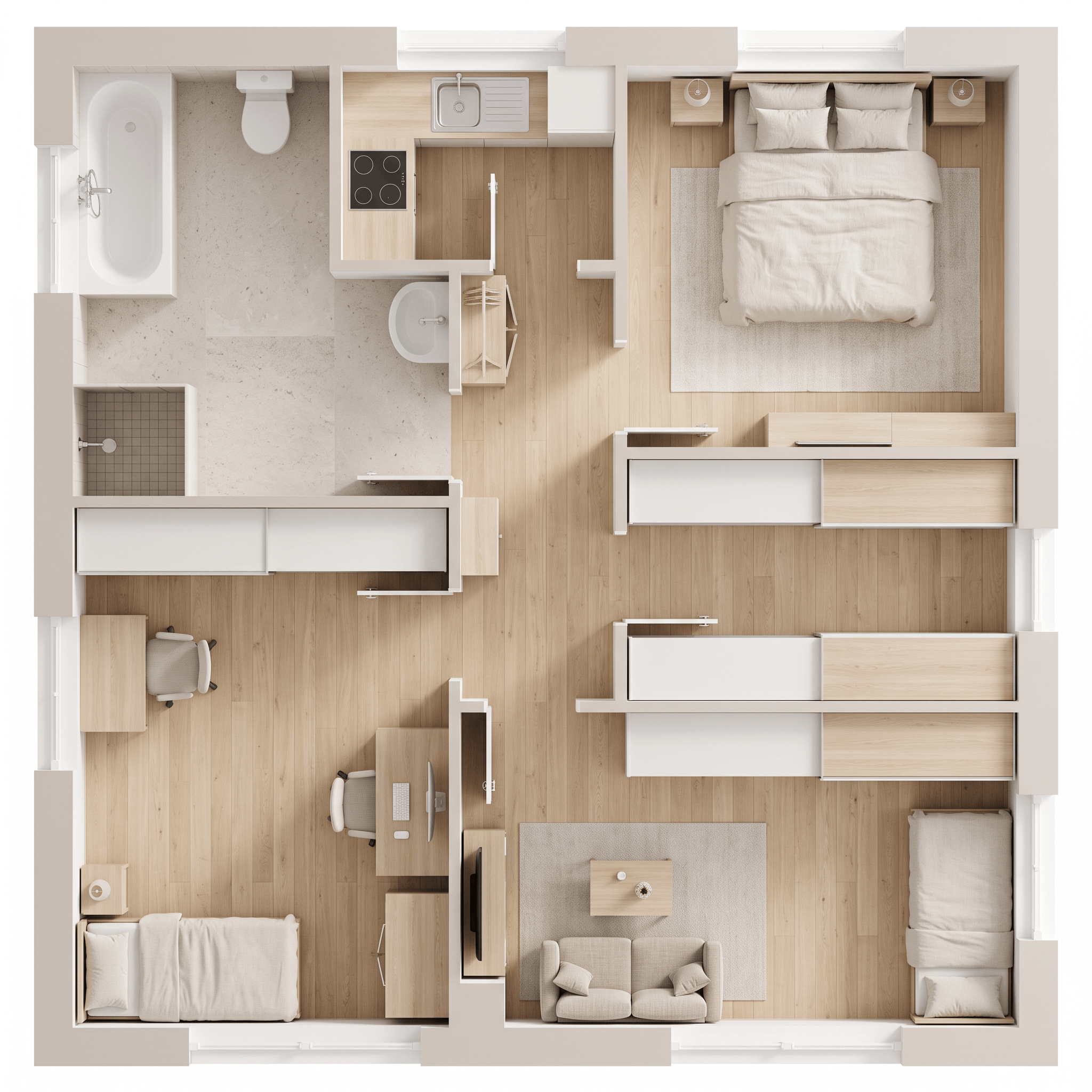 Interior design in Minimalism style — Living Room by GenRoom AI