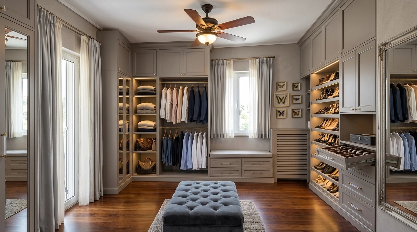 Interior design in Transitional style — wardrobe by GenRoom AI
