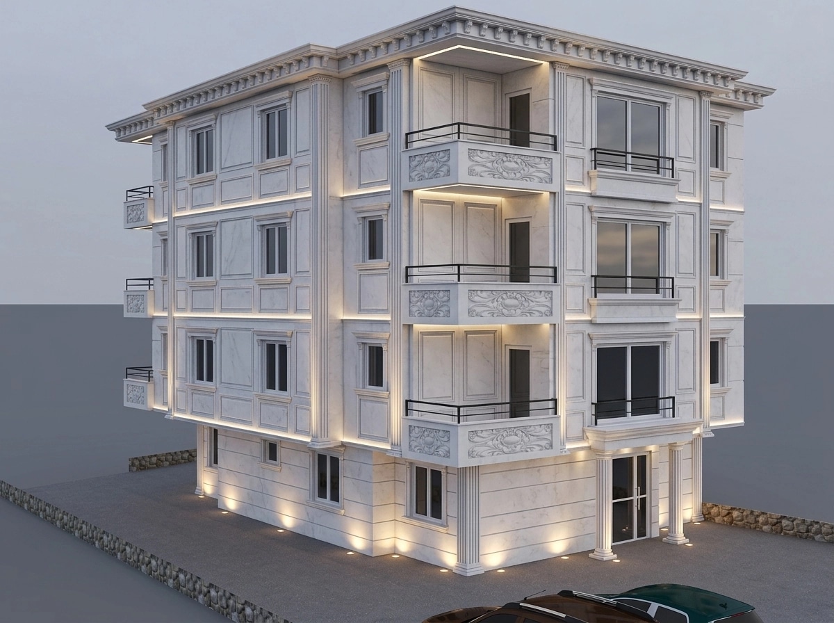 Neoclassic Facade Fachada design — facade photo by GenRoom AI