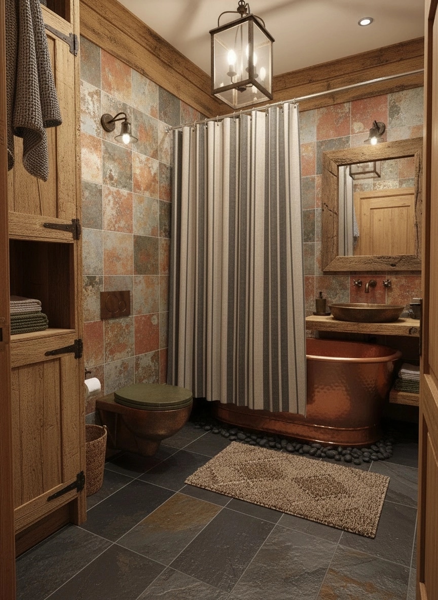 Bathroom interior in Rustic style — photo by GenRoom AI