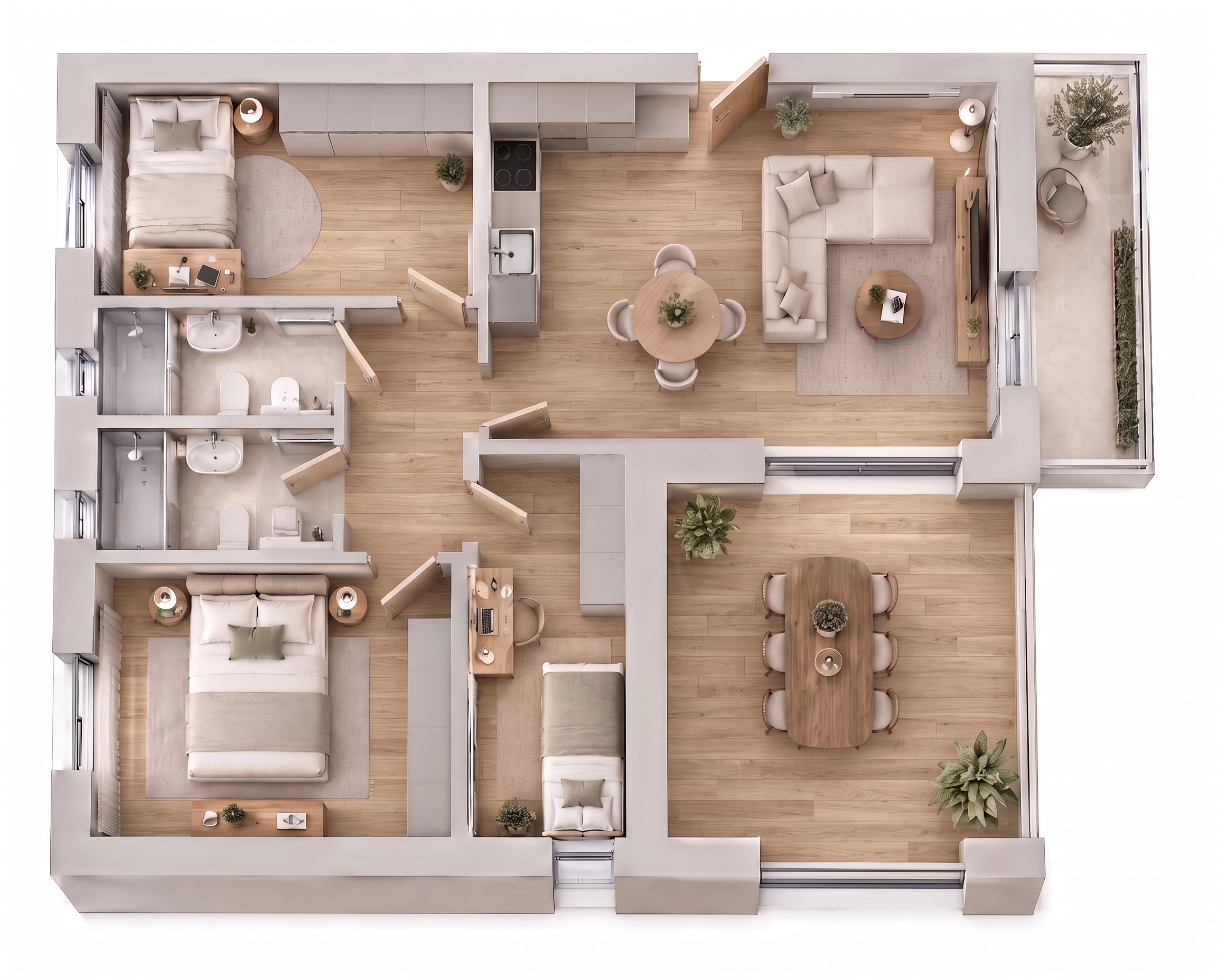 Interior design in Minimalism style — Living Room by GenRoom AI