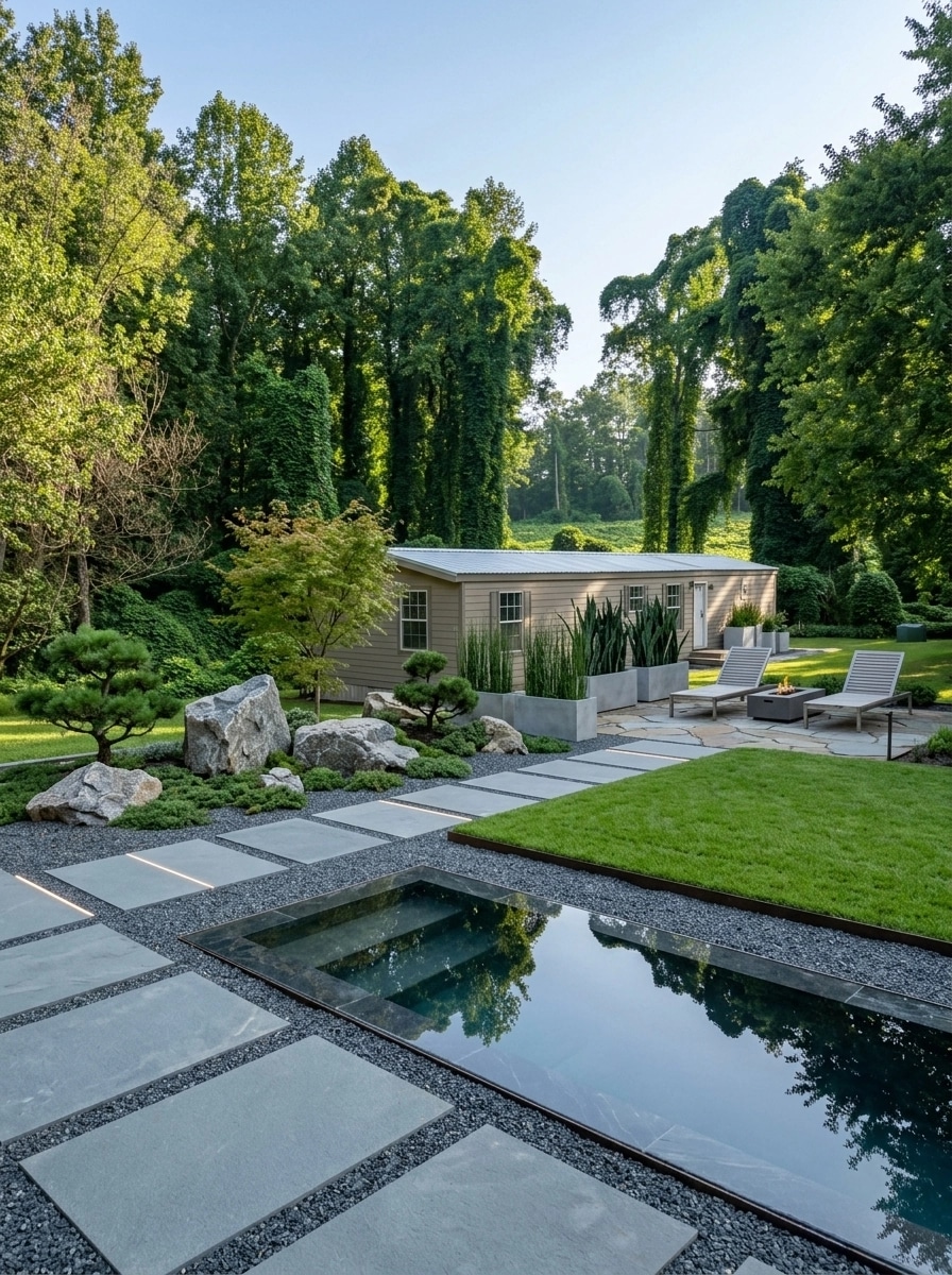 Landscape design in Minimalist Yard style — Yard by GenRoom AI