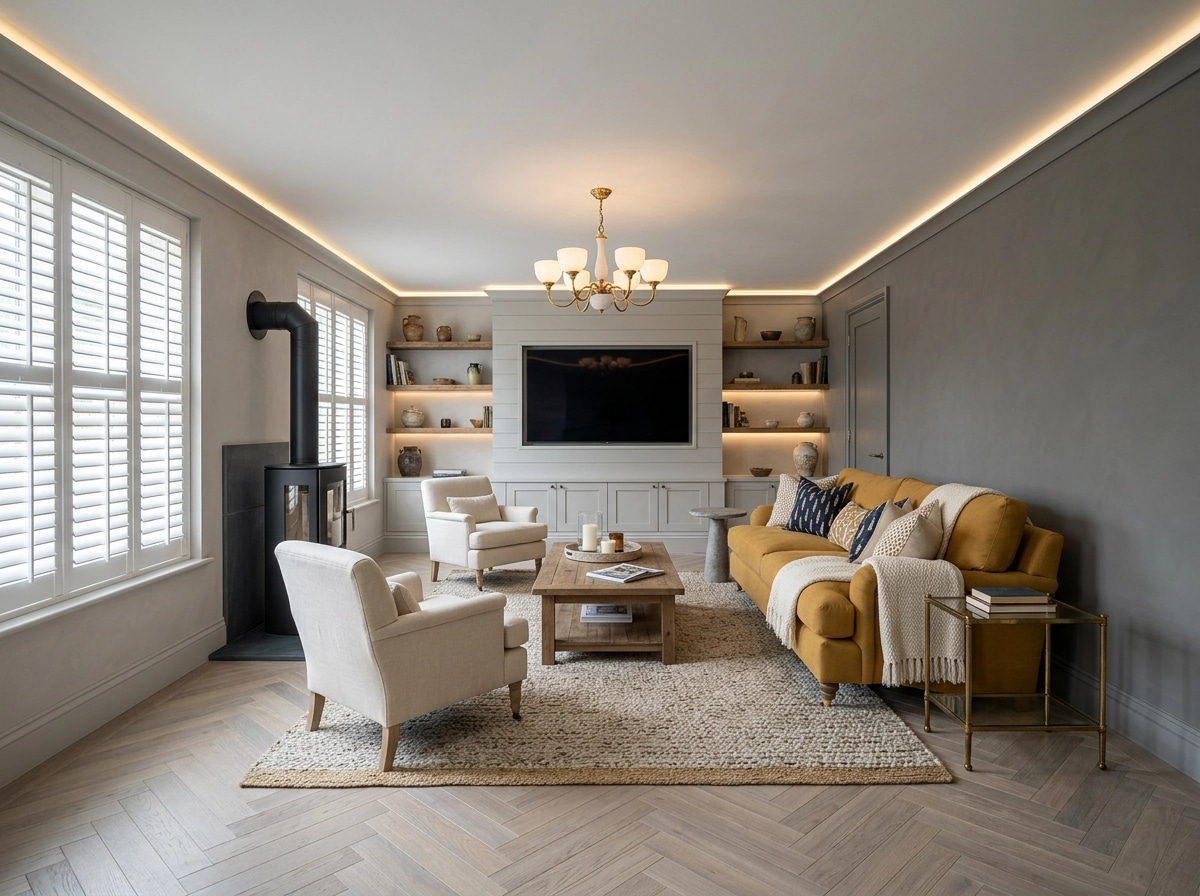 Modern Farmhouse Living Room design — interior photo by GenRoom AI