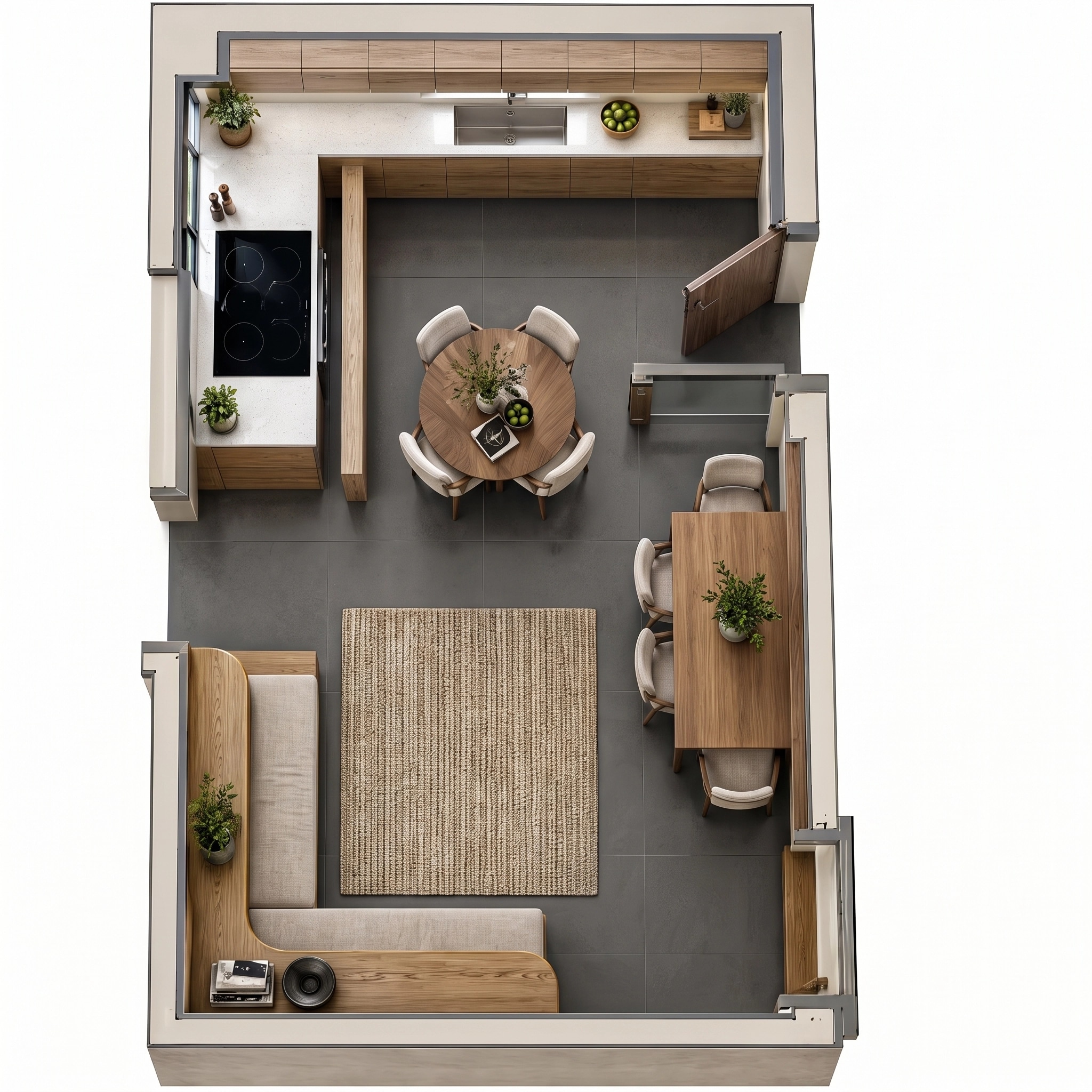 التصميم الداخلي بنمط Contemporary — غرفة المعيشة من GenRoom AI